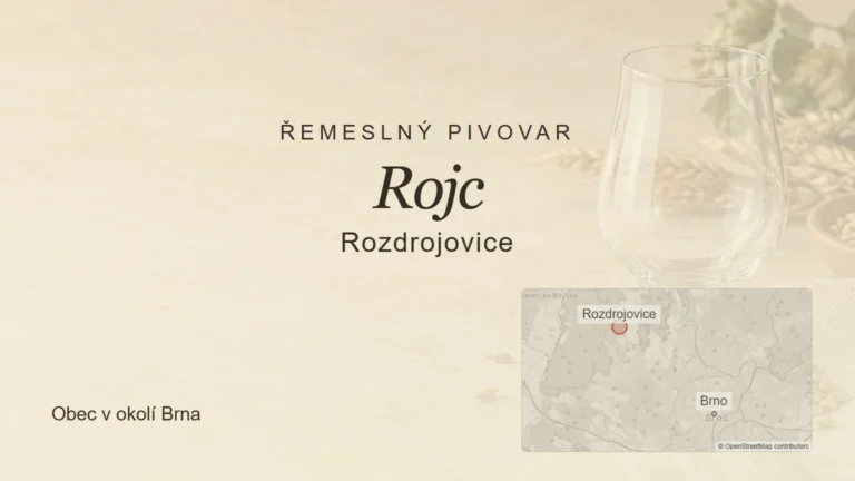 Řemeslný pivovar Rojc, Rozdrojovice – tematický náhled s orientační mapou obce u Brna