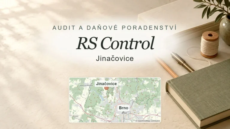 RS Control, Jinačovice – obecný tematický motiv oboru a orientační mapa obce u Brna