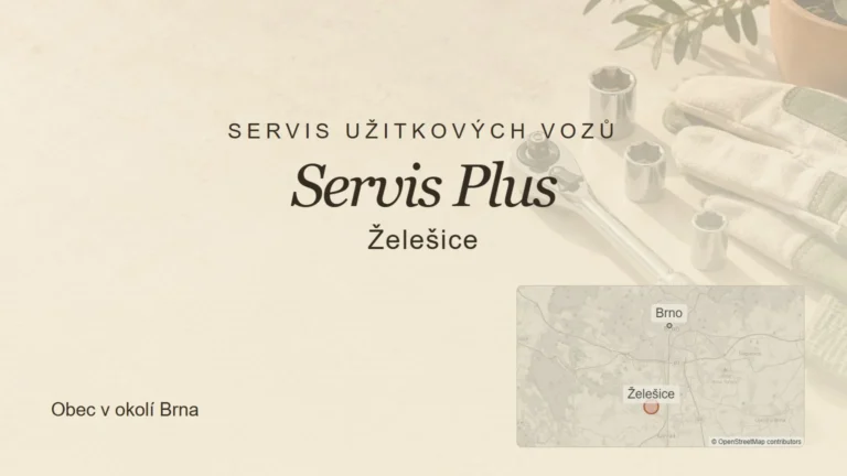 Servis užitkových vozů Servis Plus, Želešice – tematický náhled s orientační mapou obce u Brna
