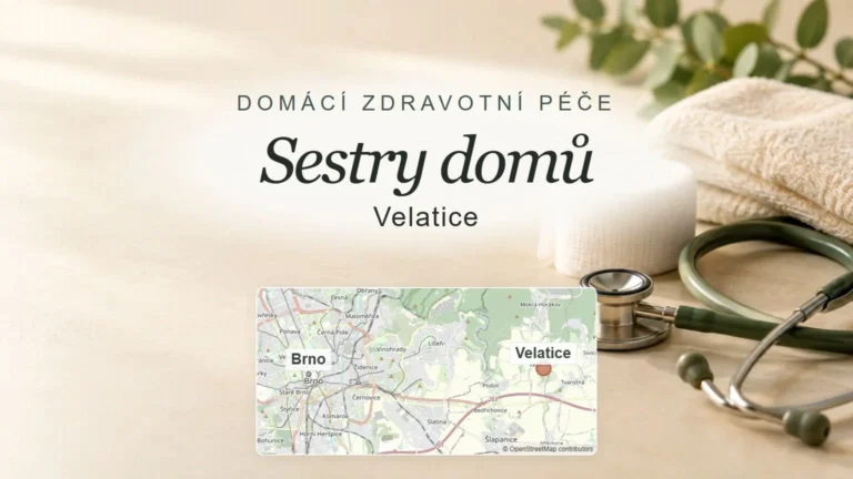 Sestry domů, Velatice – obecný tematický motiv oboru a orientační mapa obce u Brna
