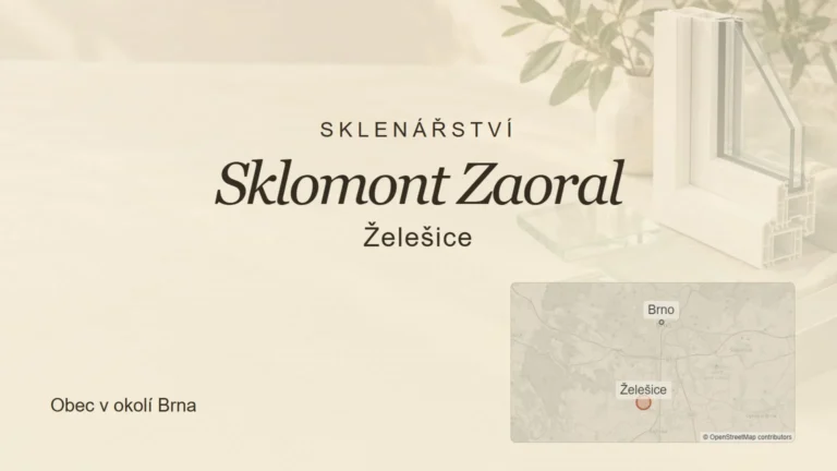 Sklenářství Sklomont Zaoral, Želešice – tematický náhled s orientační mapou obce u Brna