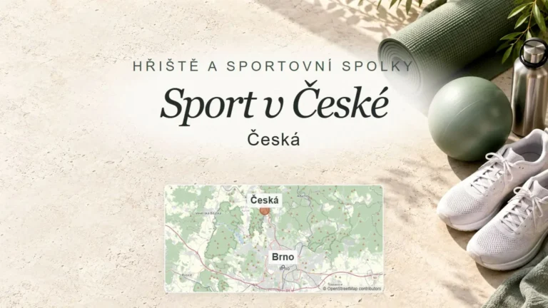 Sport v České, Česká – obecný tematický motiv oboru a orientační mapa obce u Brna