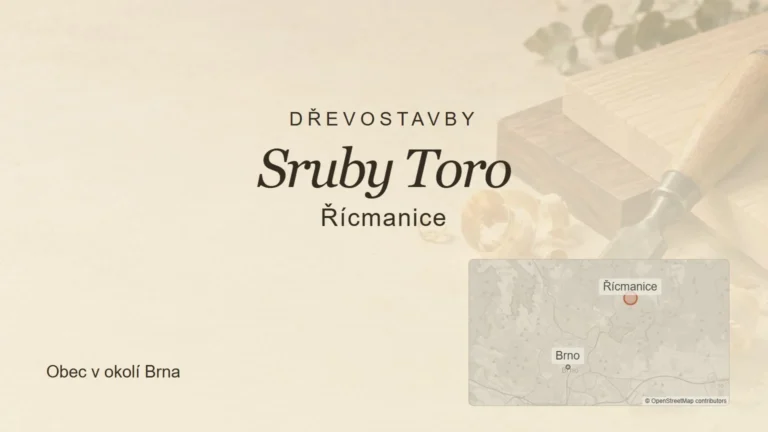 Dřevostavby Sruby Toro, Řícmanice – tematický náhled s orientační mapou obce u Brna