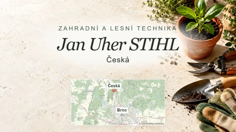 Jan Uher STIHL, Česká – obecný tematický motiv oboru a orientační mapa obce u Brna