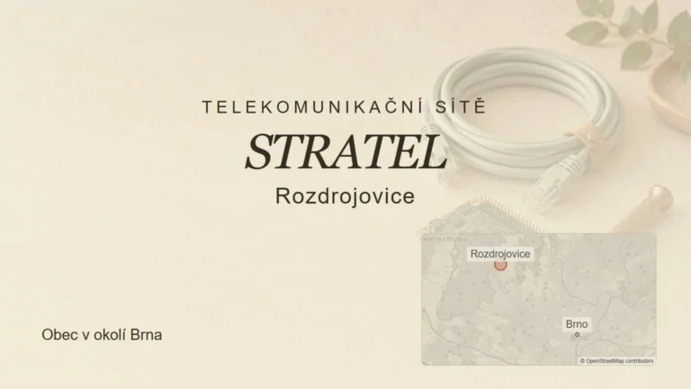 Telekomunikační sítě STRATEL, Rozdrojovice – tematický náhled s orientační mapou obce u Brna
