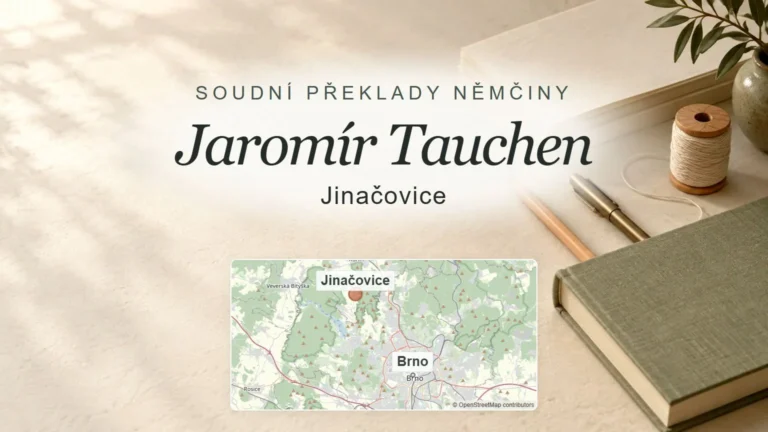 Jaromír Tauchen, Jinačovice – obecný tematický motiv oboru a orientační mapa obce u Brna
