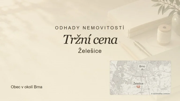 Odhady nemovitostí Tržní cena, Želešice – tematický náhled s orientační mapou obce u Brna
