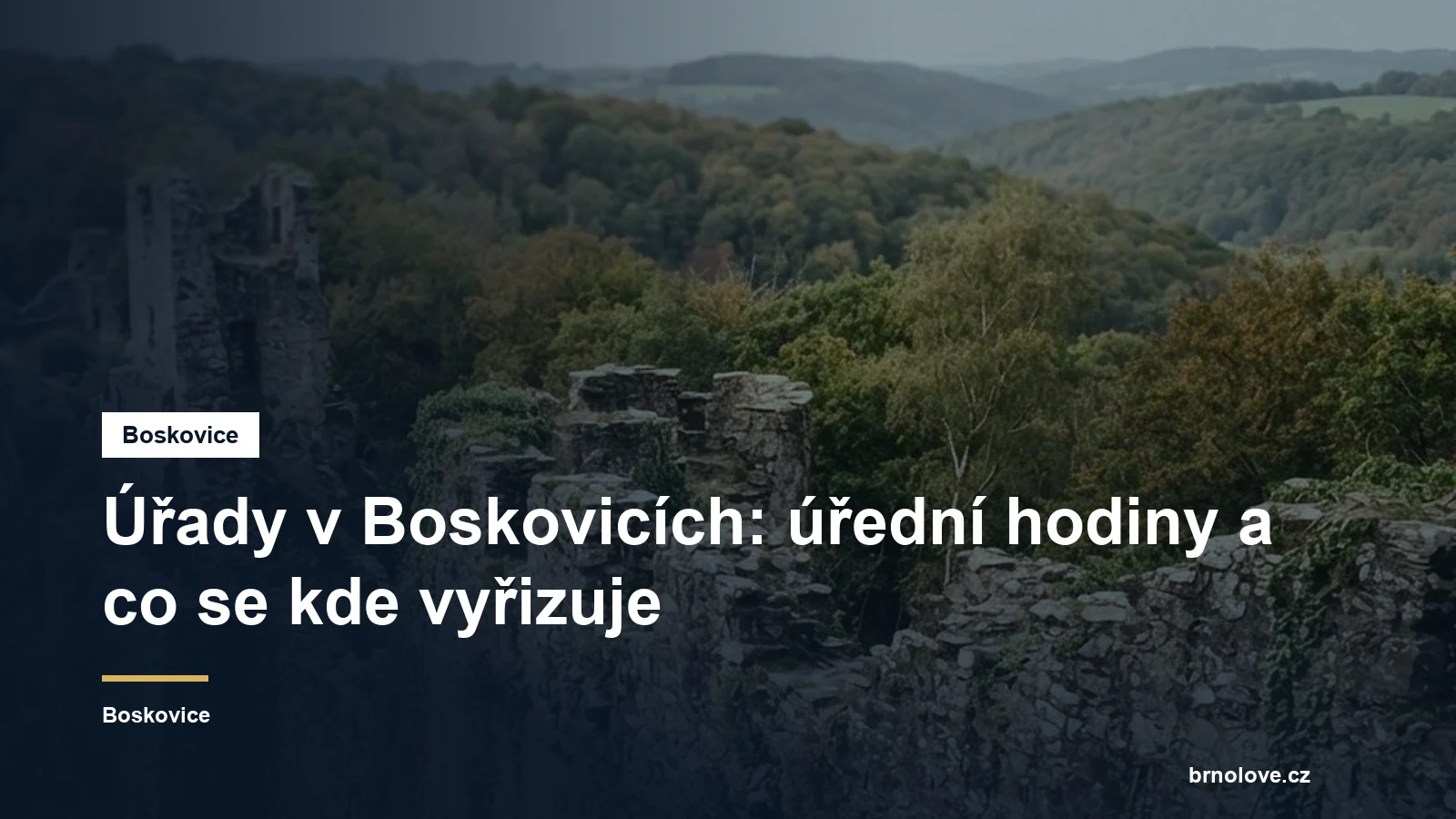 Úřady v Boskovicích: úřední hodiny a co se kde vyřizuje