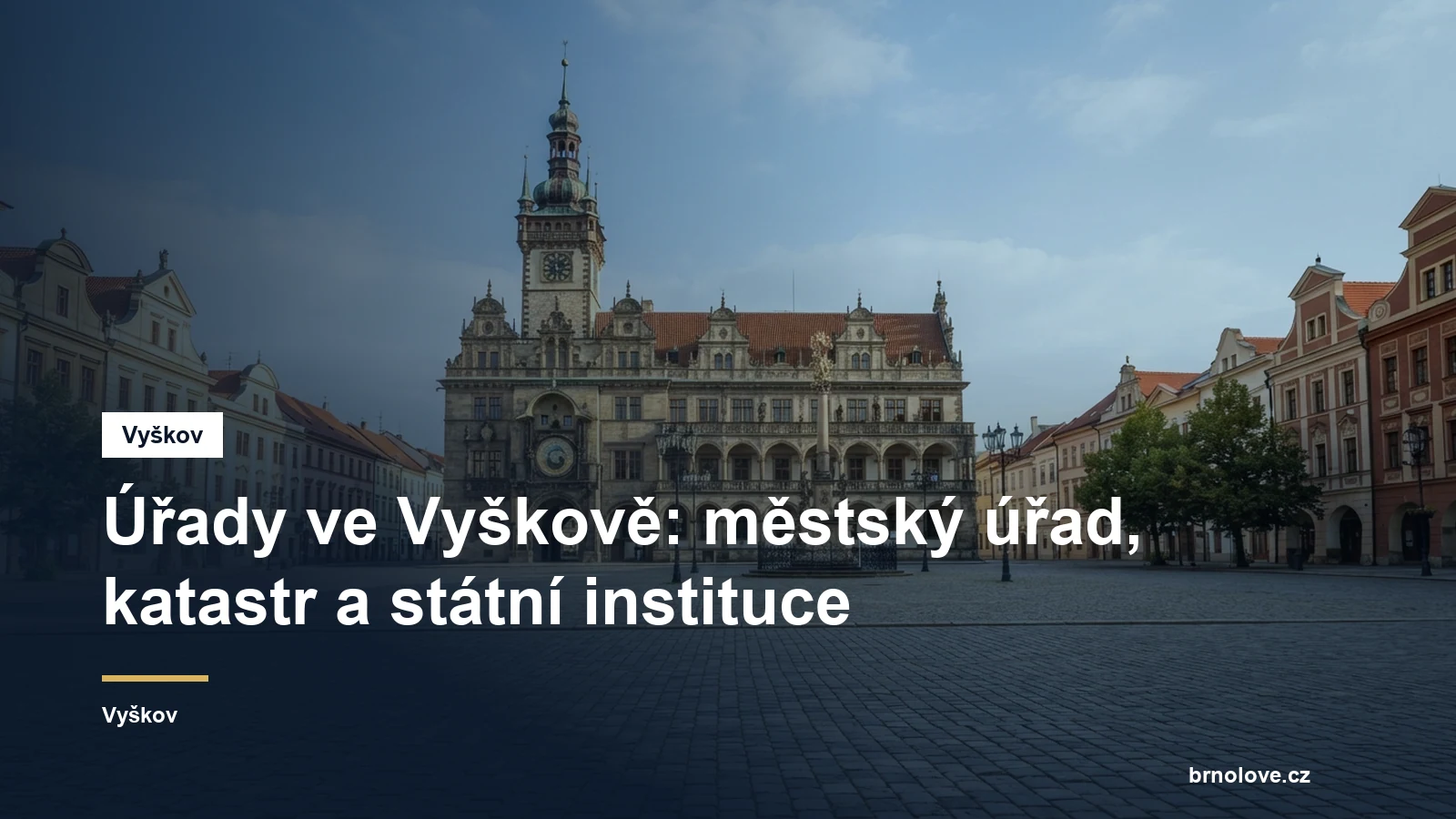 Úřady ve Vyškově: městský úřad, katastr a státní instituce