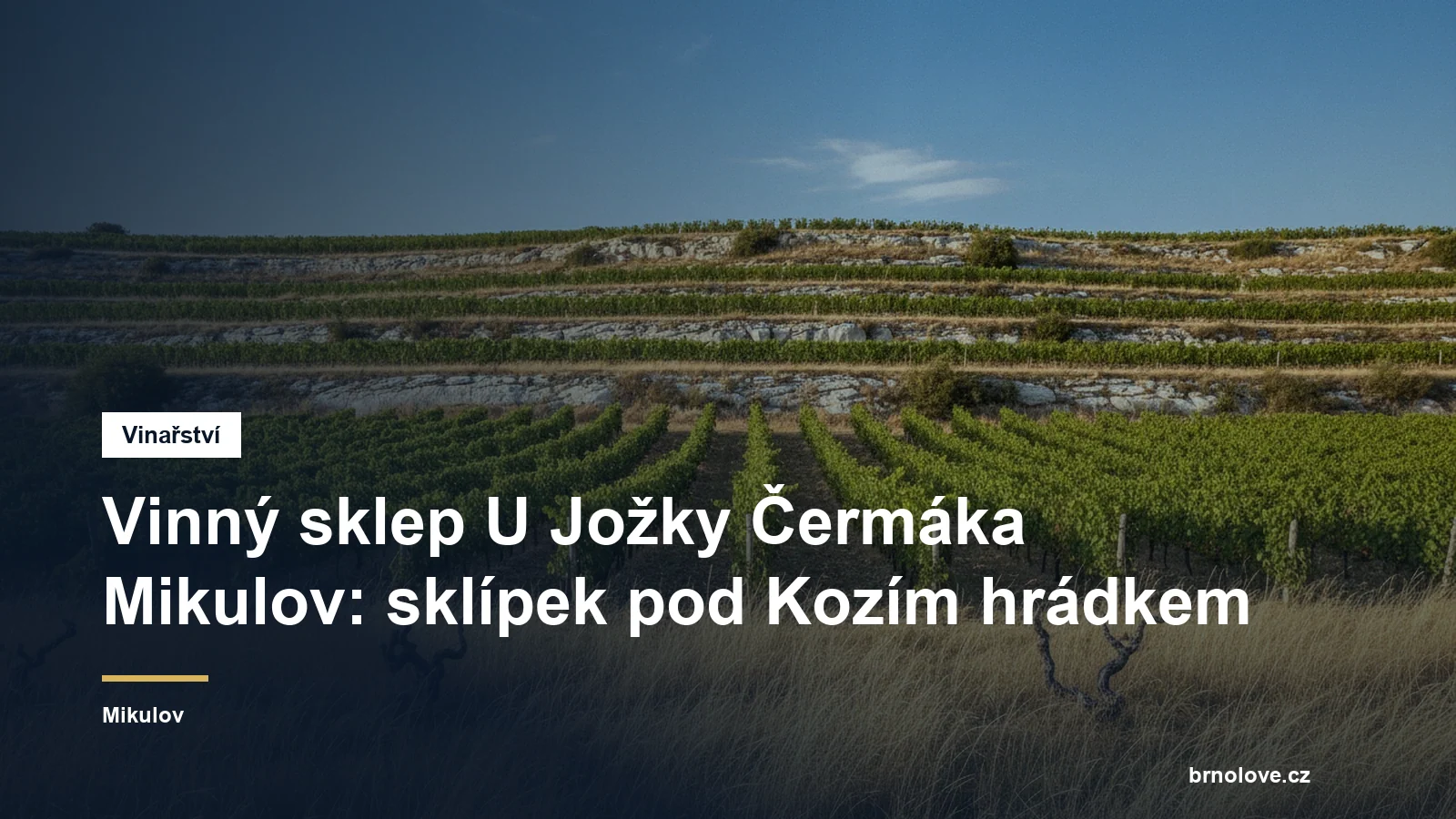 Vinný sklep U Jožky Čermáka Mikulov: sklípek pod Kozím hrádkem