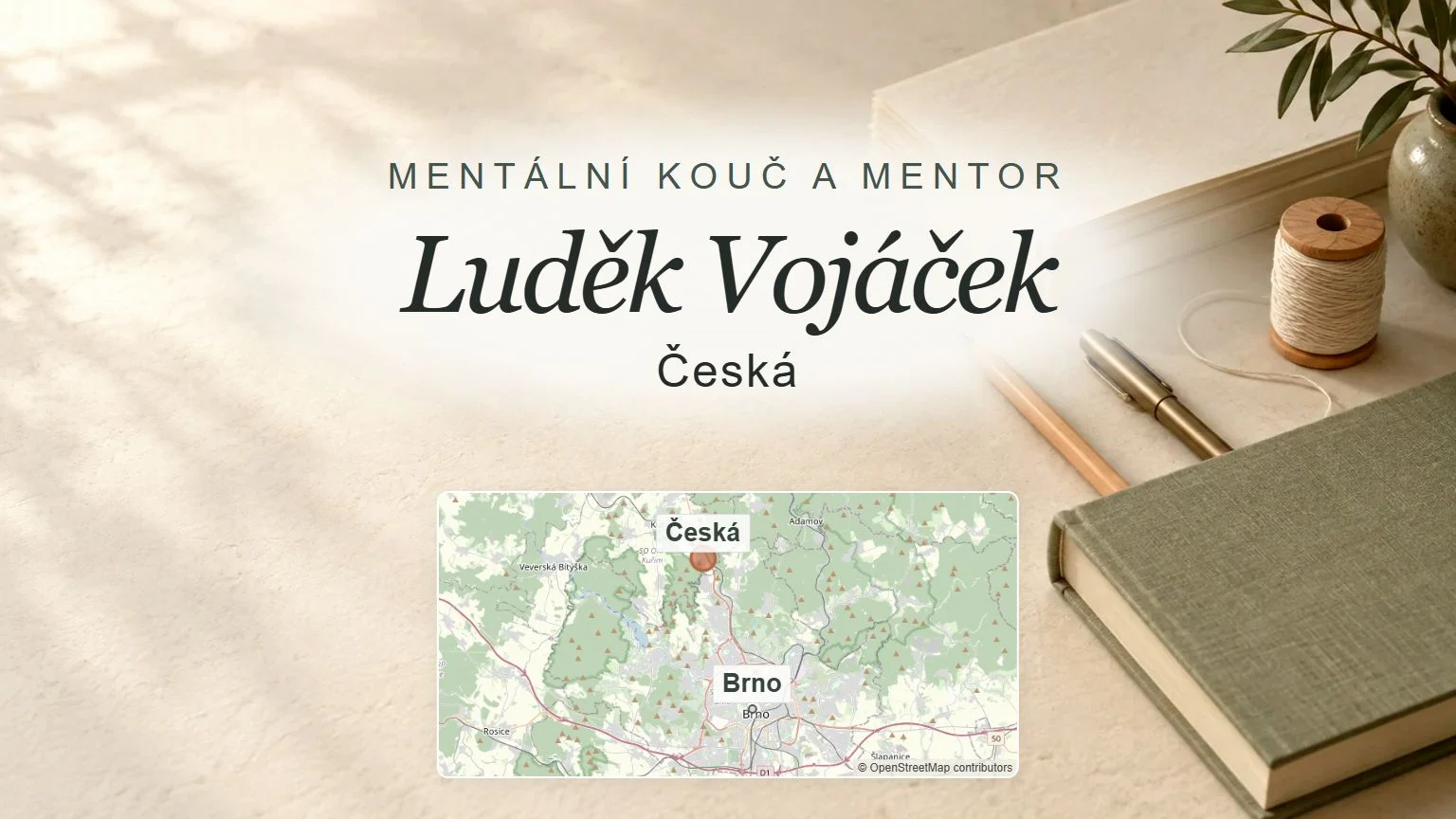 Luděk Vojáček, Česká – obecný tematický motiv oboru a orientační mapa obce u Brna