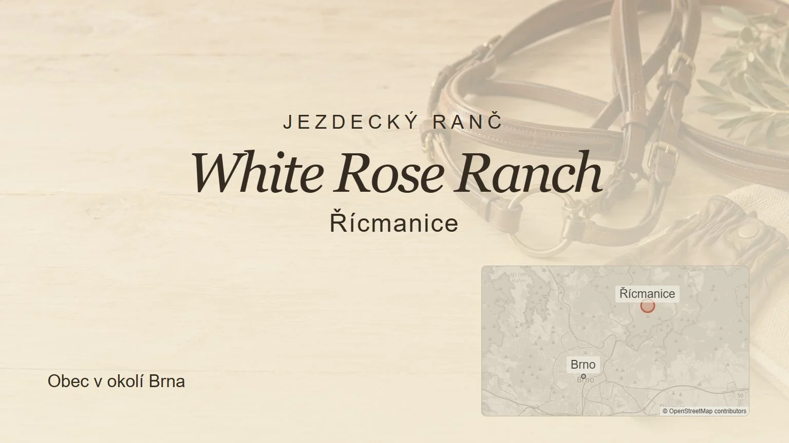 Jezdecký ranč White Rose Ranch, Řícmanice – tematický náhled s orientační mapou obce u Brna