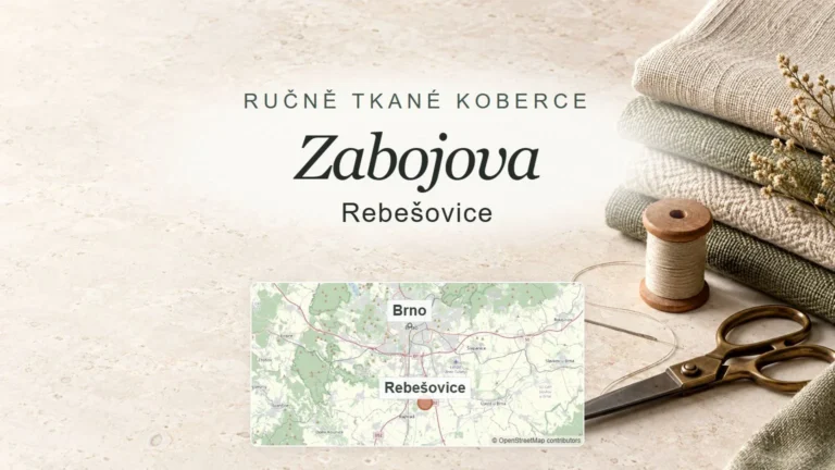 Zabojova, Rebešovice – obecný tematický motiv oboru a orientační mapa obce u Brna