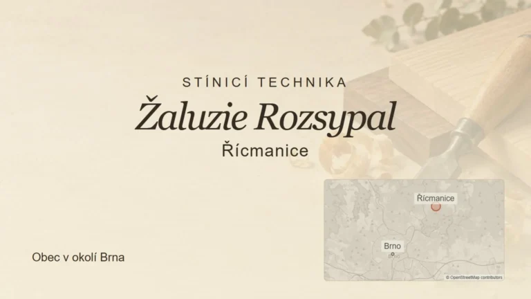 Stínicí technika Žaluzie Rozsypal, Řícmanice – tematický náhled s orientační mapou obce u Brna