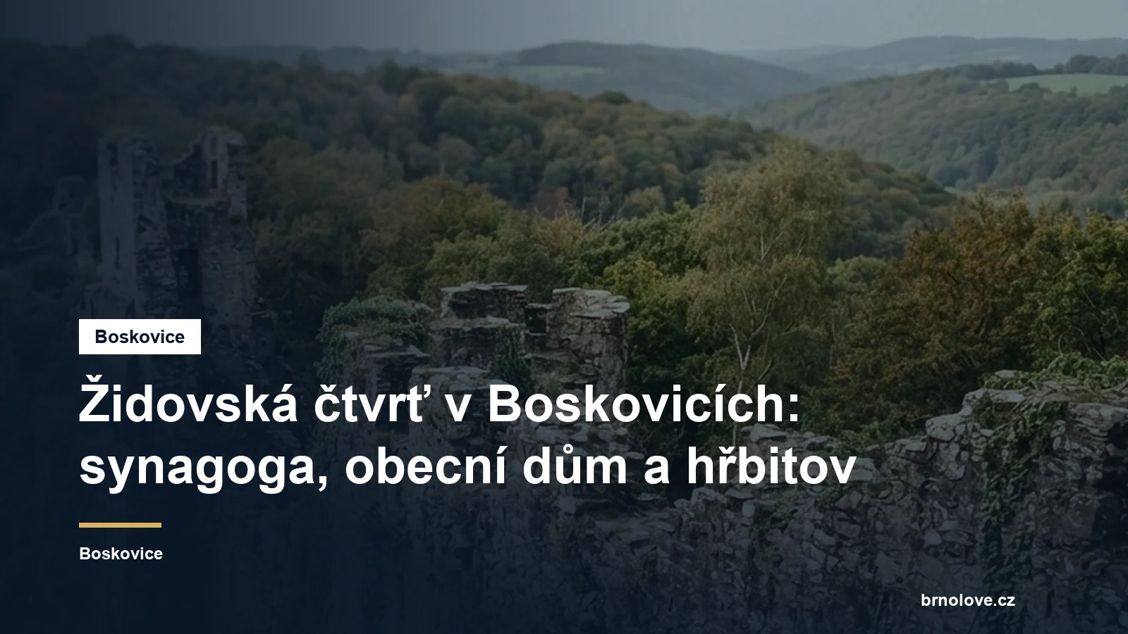 Židovská čtvrť v Boskovicích: synagoga, obecní dům a hřbitov