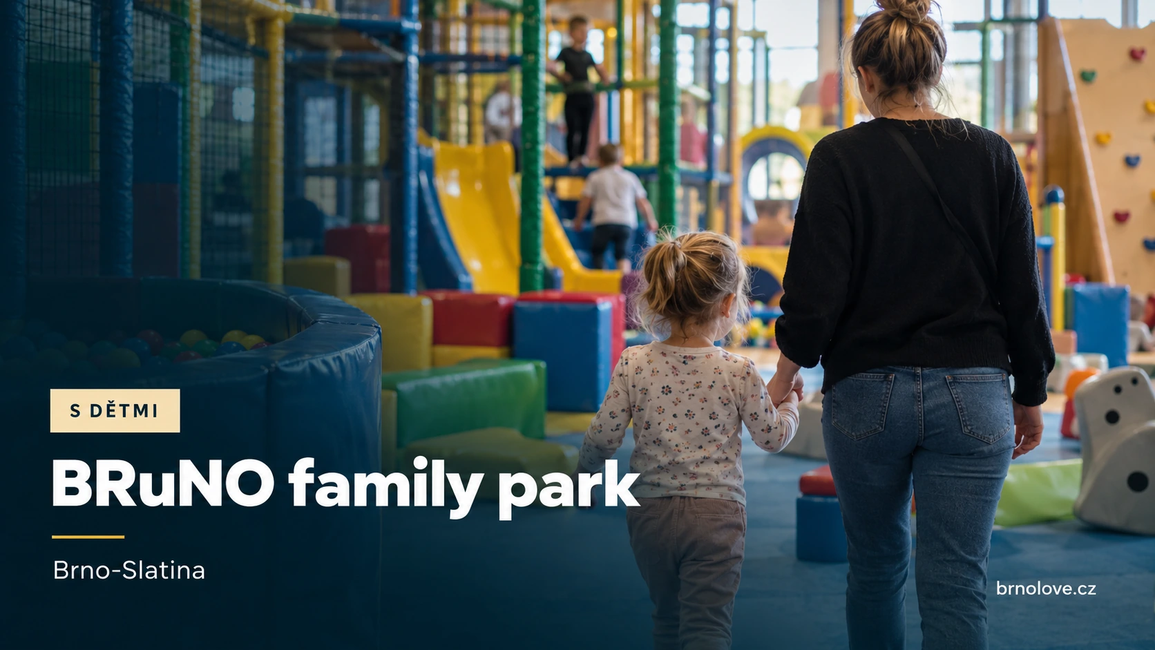 Ilustrační scéna rodiče a dítěte v dětské herně – BRuNO family park, Brno