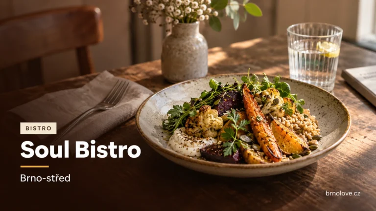 Ilustrační bistro oběd na keramickém talíři – Soul Bistro, Brno