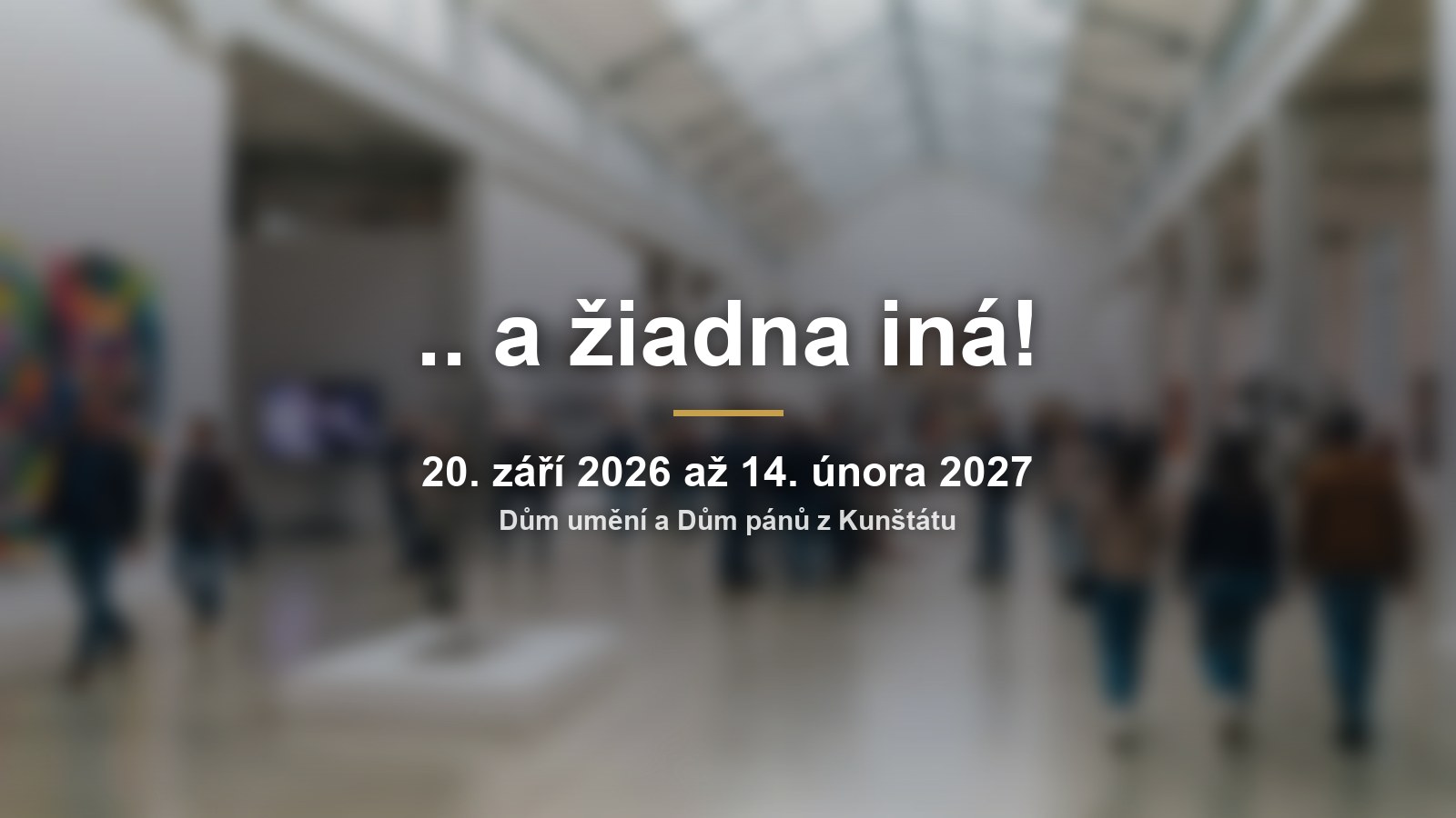 „.. a žiadna iná!“: přehlídka slovenské scény v Domě umění
